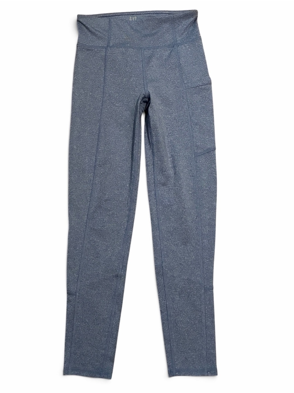 Gap Teen Girls Leggings M Medium 8 9 Blue Larkspur Heather Side Pockets Athletic